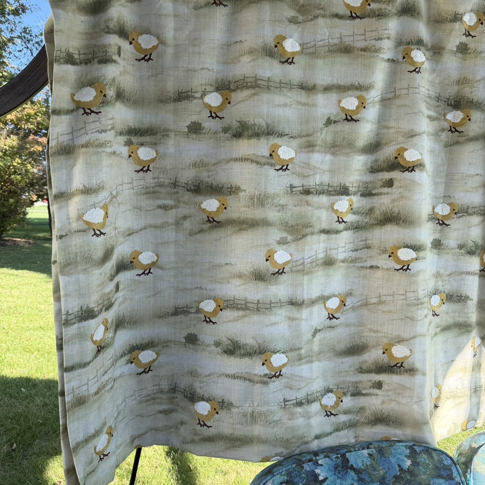 Custom Drapes Curtains Darkening 50" X 48" 2-Panels Green Chick Farmhouse